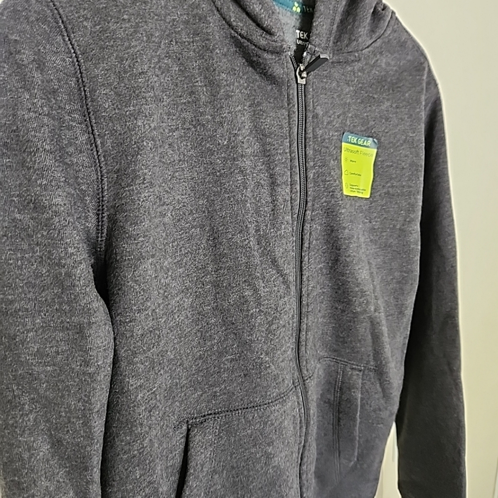 Tek Gear Sweatshirt For Kids Size Medium Color Charcoal Gray With Pockets B6 - Picture 2 of 12